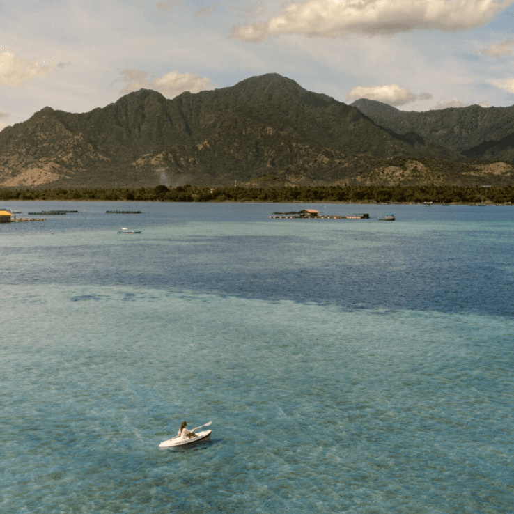 The clear coast and mountains of Northwest Bali